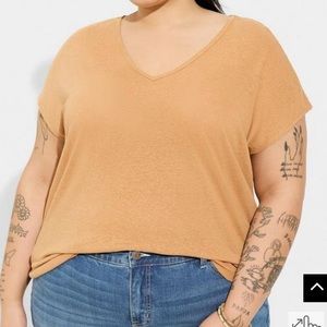 Lightweight Linen Blend V-Neck Dolman Tee